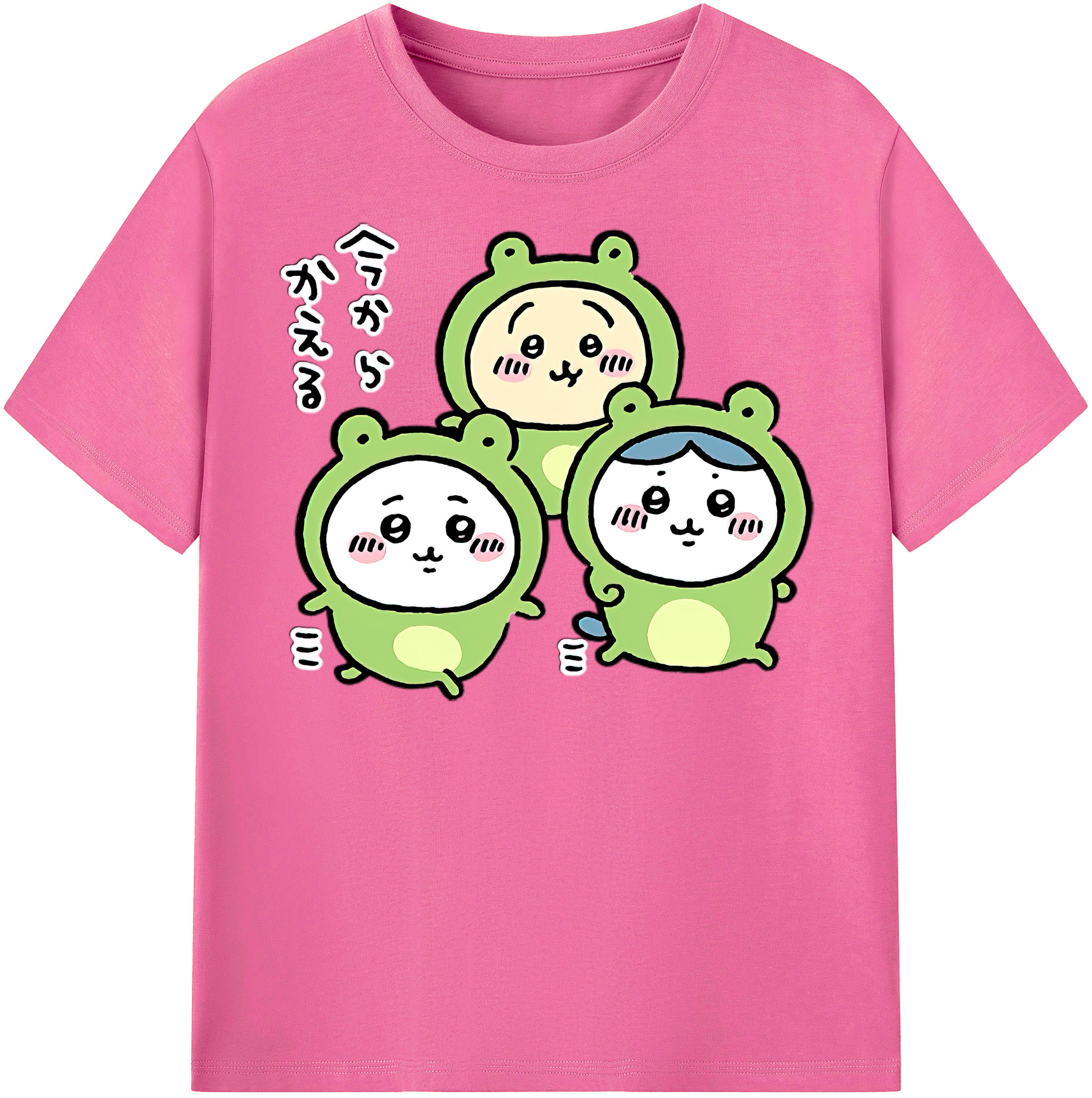（画像用） ちいかわ ハチワレ Chii-kawa hachiware レディースカジュアルプリントTシャツ（綿100％）